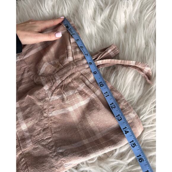 Free People Endless Summer Life Like This Plaid Strapless Midi Dress Brown Large - Picture 13 of 14